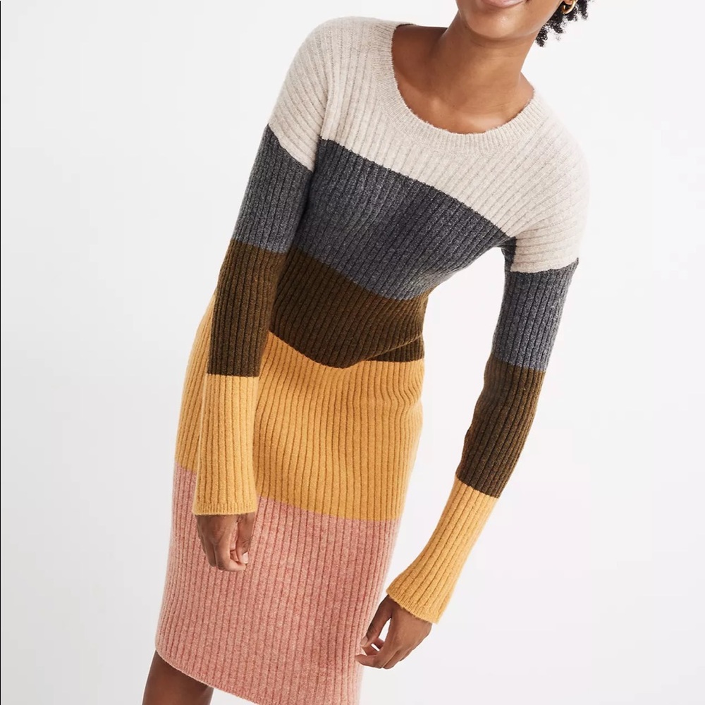 Madewell Colorblock Sweater Dress